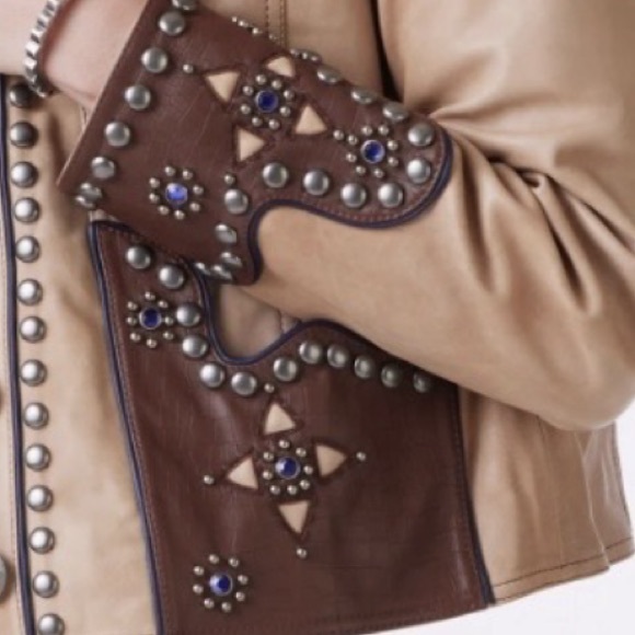 Double D Ranch Cheyenne Jacket studded embellished Biker Cowgirl Rtl $1295 NWT S - Picture 6 of 7